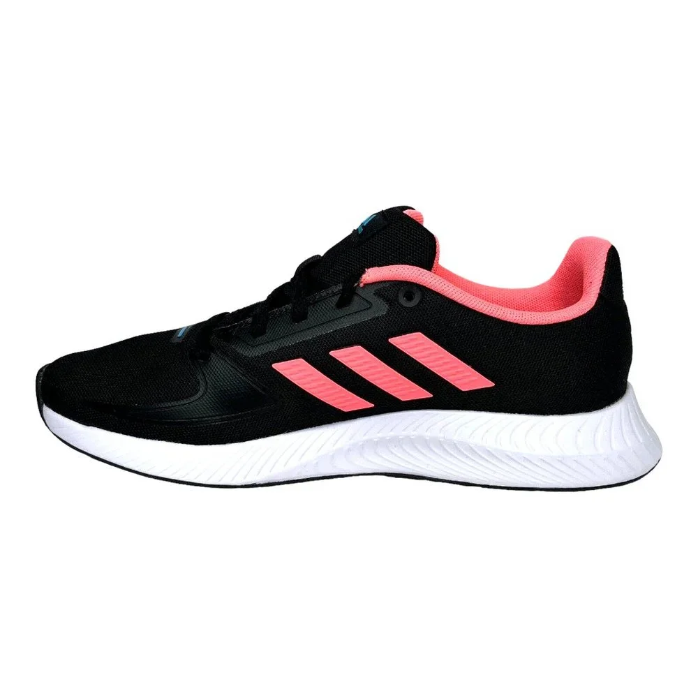 Adidas Runfalcon Big Girls Sneakers Size 7 Black Coral Comfortable Running Shoes